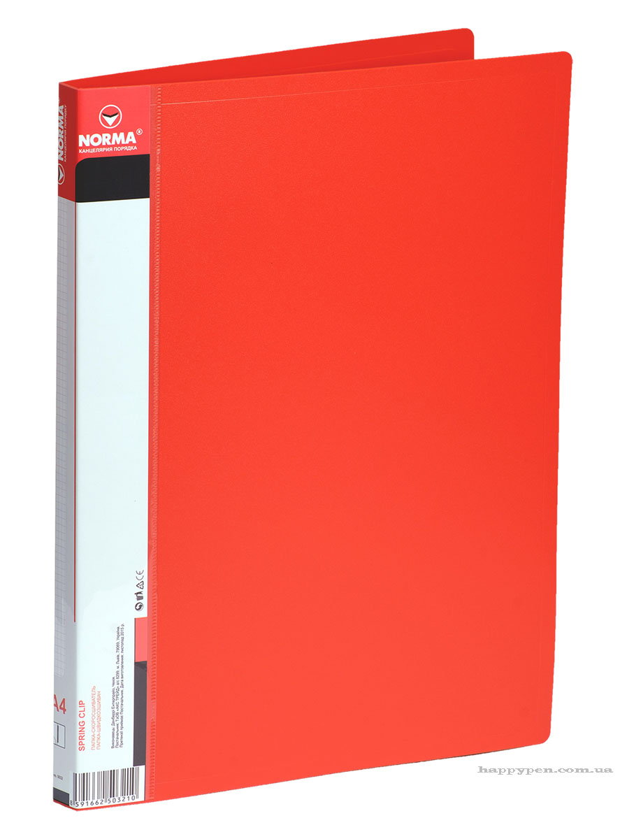 Папка со скоросшивателем и карманом 20мм., пластик, красн. NORMA - фото 4