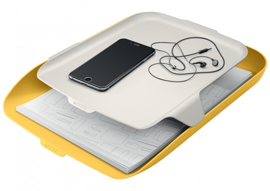 Лоток горизонтальный Leitz Cosy с органайзером, желтый LEITZ - фото 7