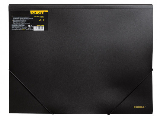 Папка на гумках пластикова А3, чорн. Scholz - фото 2