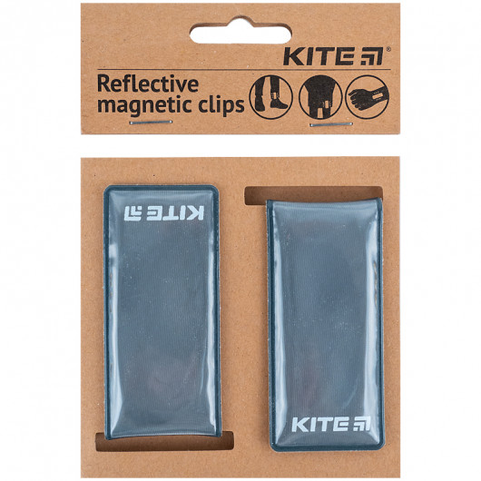 Набір магнітних кліпс світловідбиваючих, темно-сірі Kite - фото 5