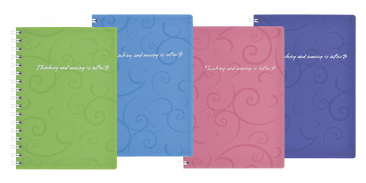 Зошит на спіралі В5, 80арк., клітинка, Barocco, пластикова обкладинка, рожев. BuroMax - фото 3