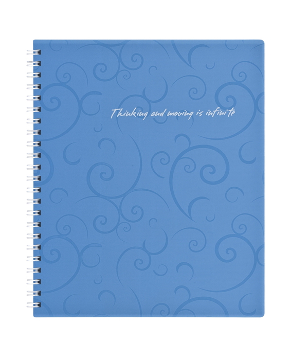 Зошит на спіралі В5, 80арк., клітинка, Barocco, пластикова обкладинка, блакит. BuroMax - фото 3