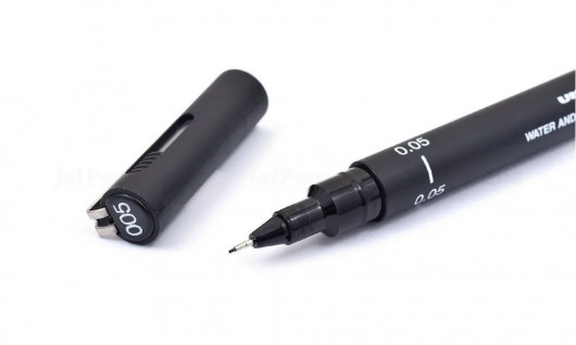 Линер Pin fine line, 0,05мм., корпус черн., стержень черн. Uni - фото 6