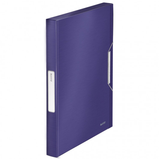 Папка-бокс на резинках Style А4, 30мм., до 250л., пластик, титановый син. LEITZ - фото 6