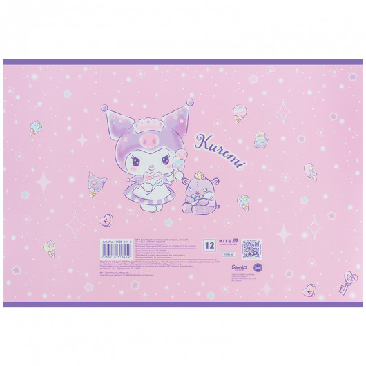 Тетрадь для рисования, 12 лист., скоба, фольга + УФ лак, Hello Kitty-2 (HK25-241-2) Kite - фото 11