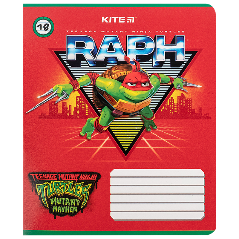 Тетрадь 18 лист., гибр. лак + УФ лак, Ninja Turtles (NT24-237) Kite - фото 11