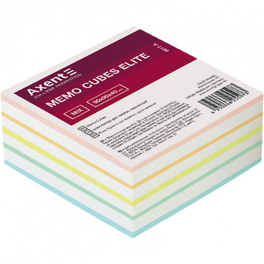 Блок для записи клееный 90*90*40мм., Elite Mix Axent - фото 4