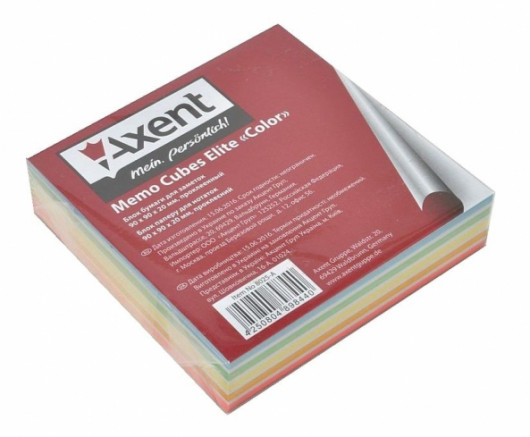 Блок для записи клееный 90*90*20мм., Elite Сolor Axent - фото 3