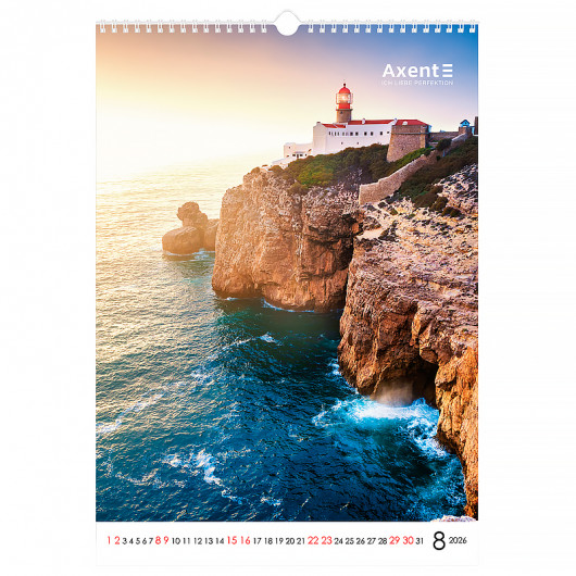 Календарь настенный 2026 г., формат А3 (297*420мм.), 13листов, Landscapes Axent - фото 12