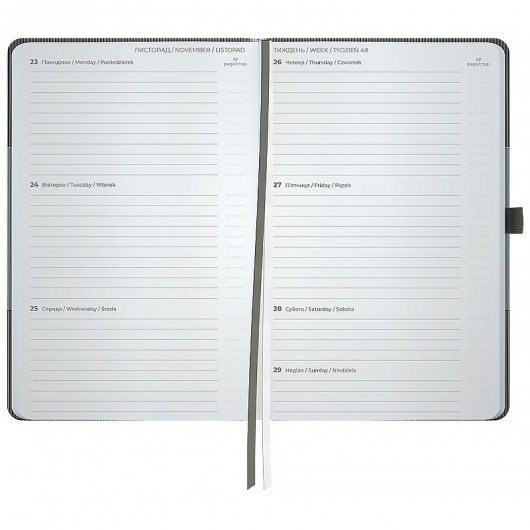Еженедельник 2026 Partner Lines, 125*195мм, серый Axent - фото 5