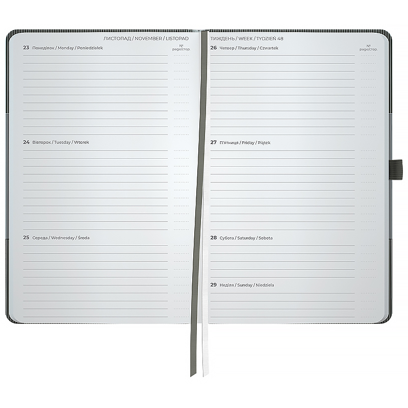 Еженедельник 2026 Partner Lines, 125*195мм, серый Axent - фото 5