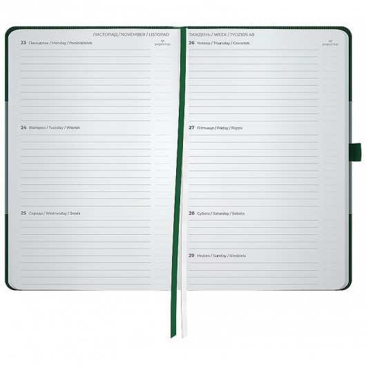 Щотижневик 2026 Partner Lines, 125*195мм, темно-зелений Axent — фото 5