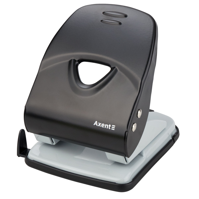 Дырокол на 2 отверстия, до 40 листов Exakt-2, металлический, черн. Axent - фото 4