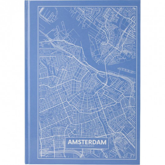 Книга учета 96л. твердый переплет, офсет, серия Maps Amsterdam, клетка, син. Axent - фото 4