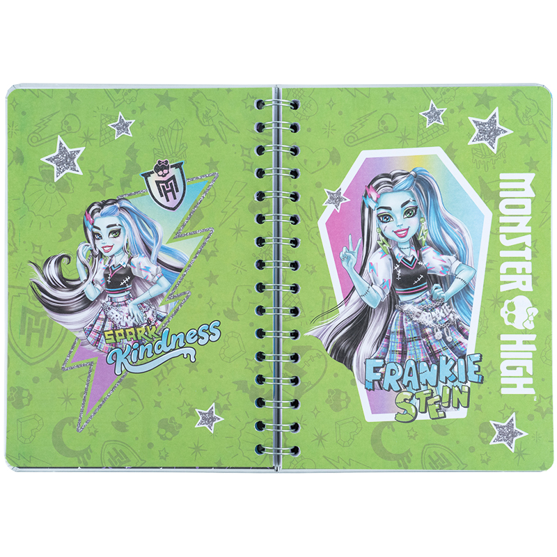 Ежедневник на спирали, твердая обложка, Monster High (MH25-438) Kite - фото 8