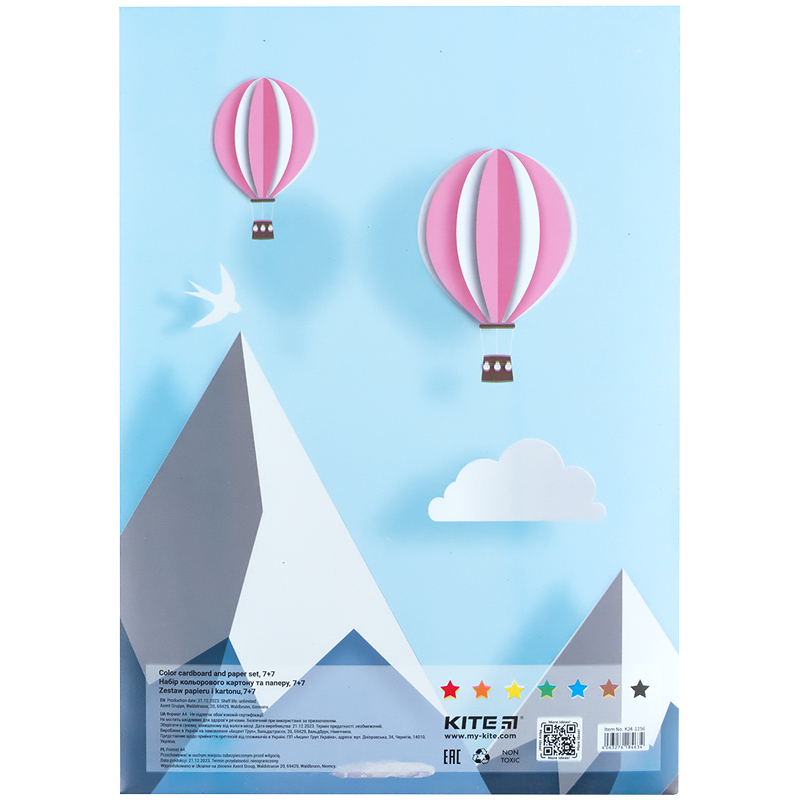 Набор бумаги и картона A4 (7+7), папка Kite - фото 8