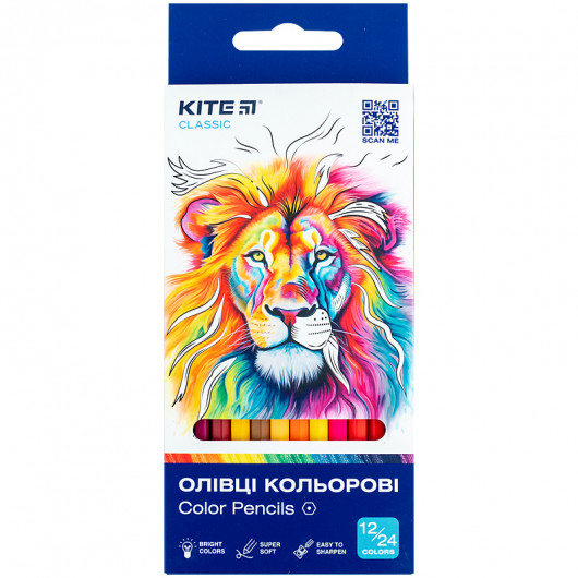 Олівці кольорові двосторонні, 12 шт. Kite Classic Kite — фото 3
