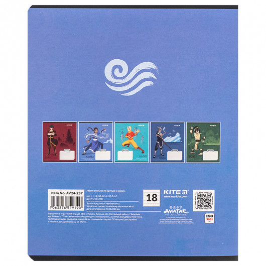 Зошит 18 арк., лін., софт-тач + УФ лак, Avatar (AV24-237) Kite — фото 15
