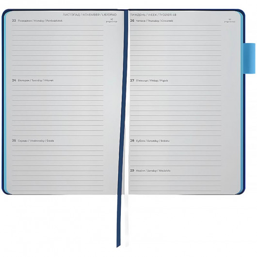 Еженедельник 2026 Partner Soft Muse, 125*195мм, синий Axent - фото 5