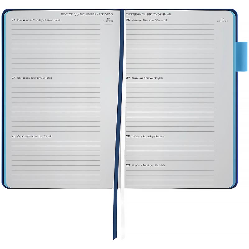 Еженедельник 2026 Partner Soft Muse, 125*195мм, синий Axent - фото 5