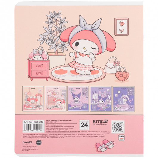 Зошит 24 арк., кл., софт тач + УФ лак, Hello Kitty (HK25-238) Kite — фото 18