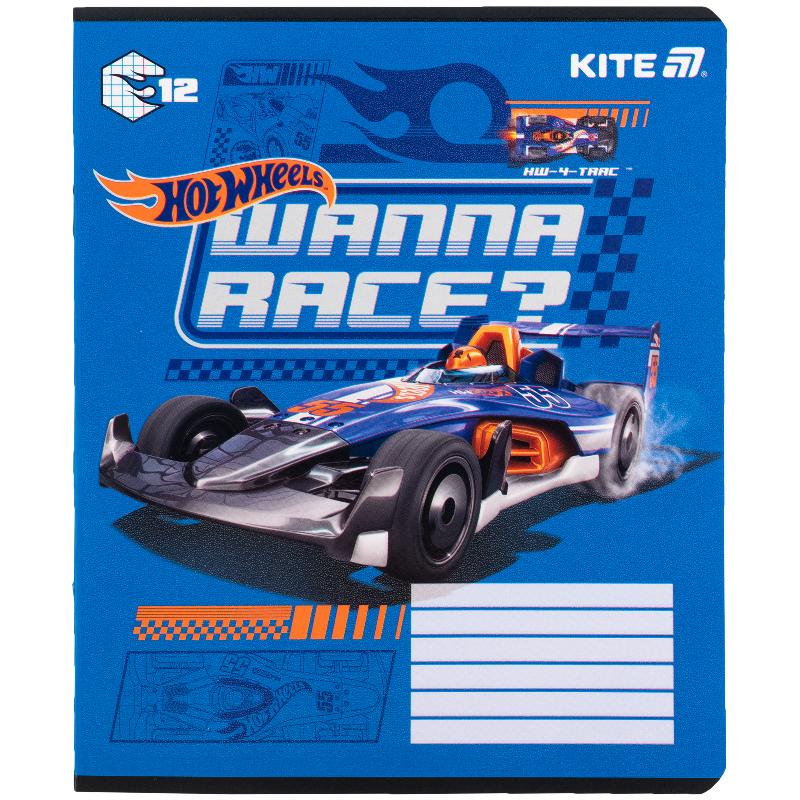Тетрадь 12 лист., кл., гибр. лак + УФ лак, Hot Wheels-1 (HW25-232-1) Kite - фото 11