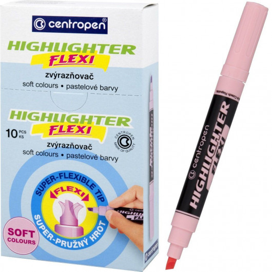 Маркер текстовый Highlighter Flexi 8542, 1-5мм., пастельный роз. Centropen - фото 5