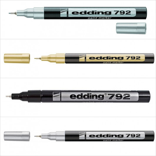 Маркер лакуючий 792, тонкий накінечник 0,8мм., черв. Edding - фото 4