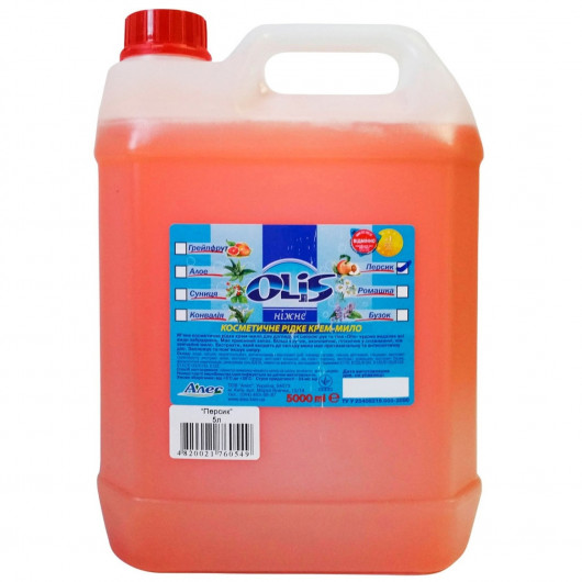 Мило-крем рідке, 5л. Персик Olis — фото 2