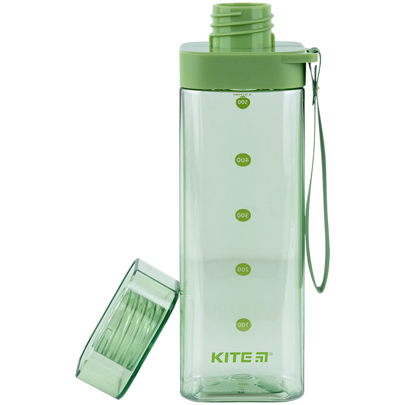 Пляшечка для води квадратна, 550 мл, зелена Kite — фото 7