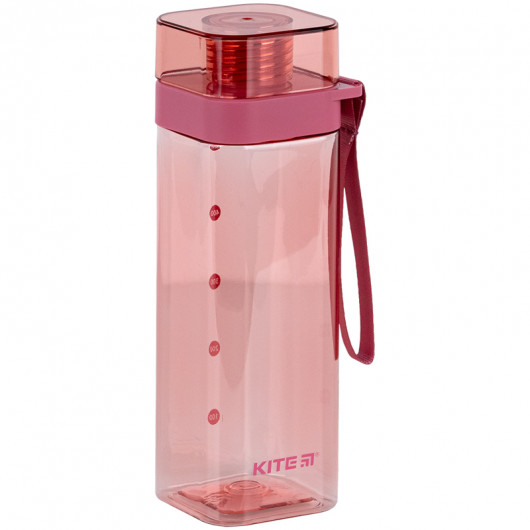 Пляшечка для води квадратна, 550 мл, рожева Kite — фото 7
