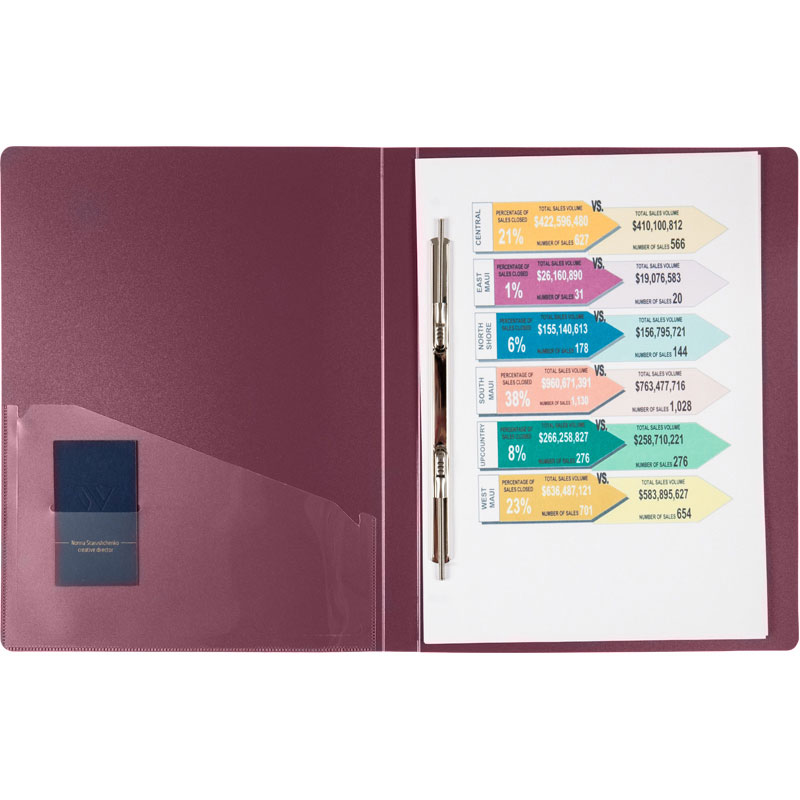 Папка со скоросшивателем и карманом А4, 20мм., пластик, бордо Axent - фото 5