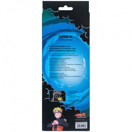 Набір бейджів на липучці, 3 шт., 3012-1 Naruto Shippuden Kite — фото 7
