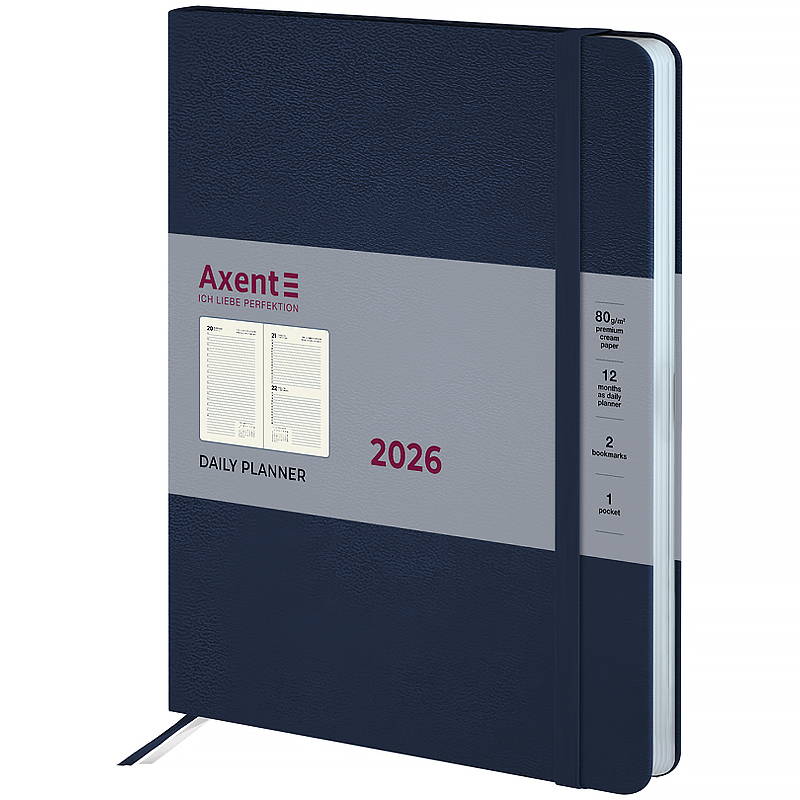 Ежедневник 2026 Grand Strong, 195*255, синий Axent - фото 3