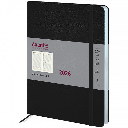 Щоденник 2026 Grand Strong, 195*255, чорний Axent — фото 3