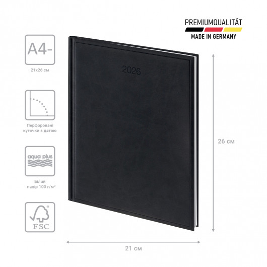 Еженедельник 2026 Бюро Torino, слепое тиснение, черный Brunnen - фото 2