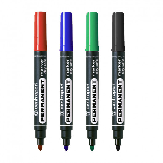 Маркер перманентный, круглое острие 2,5мм., Dry Safe 8510, син. Centropen - фото 5