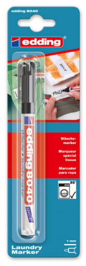 Маркер для маркировки текстиля 8040, круглое острие 1мм., черн. Edding - фото 4