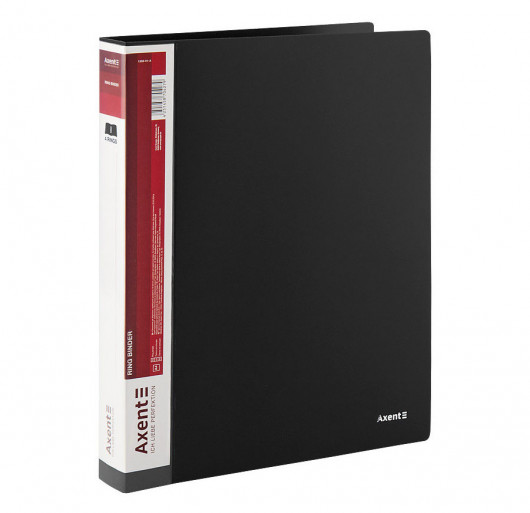 Папка А4, 35мм., 4кольца, пластик PP, внутренний карман, черн. Axent - фото 4