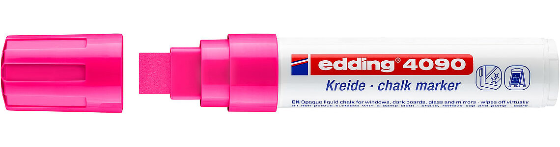 Маркер для окон 4090, клиновидное острие 4-15мм., розов. Edding - фото 4