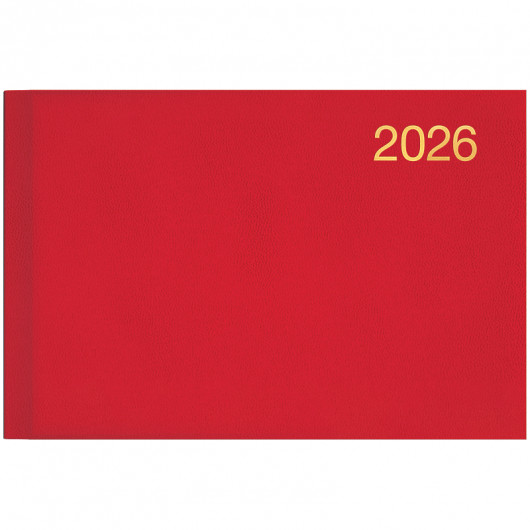 Щотижневик 2026 кишеньковий Miradur, золоте тиснення, червоний Brunnen — фото 3