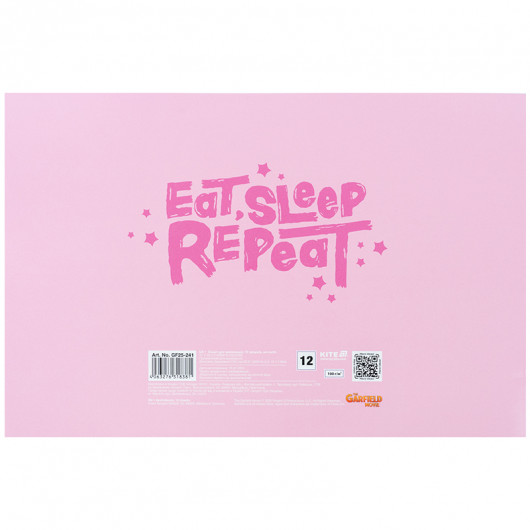 Зошит для малювання, 12 арк., скоба, гібр. лак + УФ лак, Garfield (GF25-241) Kite — фото 9