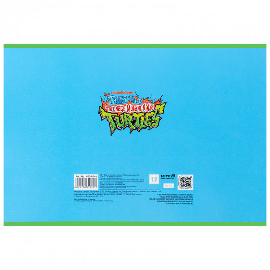 Тетрадь для рисования, 12 лист., скоба, гибр. лак + УФ лак, Ninja Turtles (NT25-241) Kite - фото 9