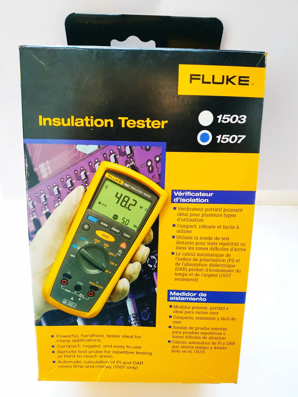 Мегомметр FLUKE 1507, вимірювач опору ізоляції, 1000 В, 10 ГОм. (оригінал) FLUKE - фото 1