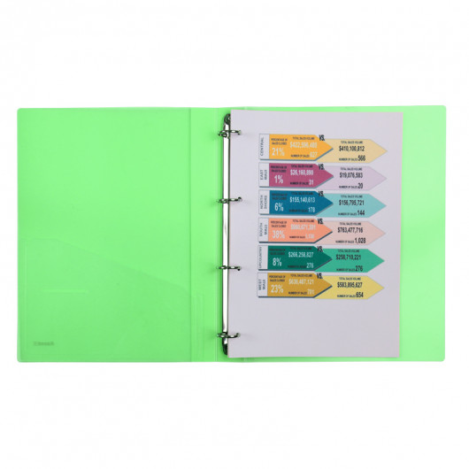 Папка на 4-х кольцах, 35 мм, прозрачная зеленая Axent - фото 3
