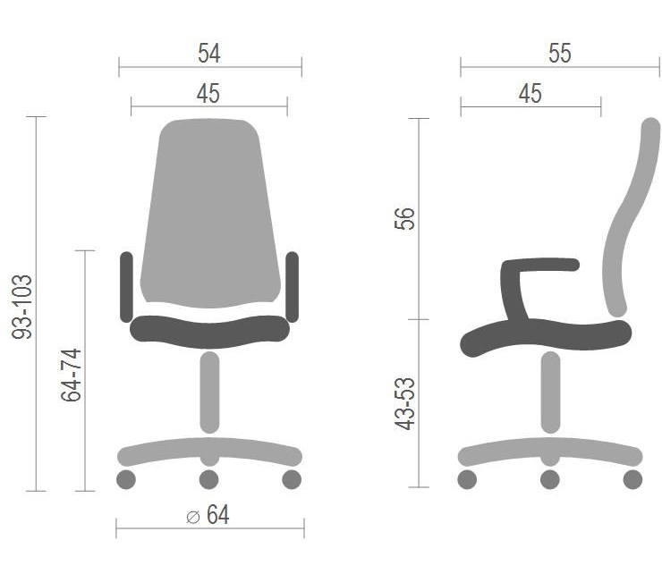 Кресло для персонала Арси WT TILT, серый АКЛАС - фото 4