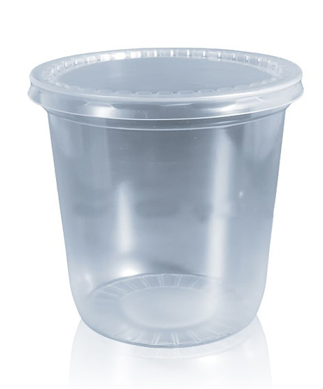 Контейнер для продуктів одноразовий стакан пластик.360 мл., 100шт./уп. Україна - фото 1