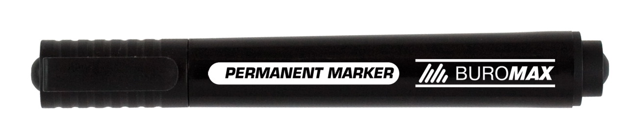 Маркер перманентный круглое острие 2,5мм., черн. BuroMax - фото 2