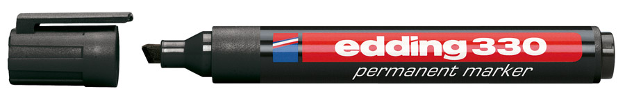 Маркер перманентный, клиновидное острие 1-5мм., 330, черн. Edding - фото 8