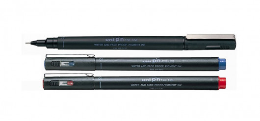 Линер Pin fine line, 0,1мм., корпус черн., стержень черн. Uni - фото 6